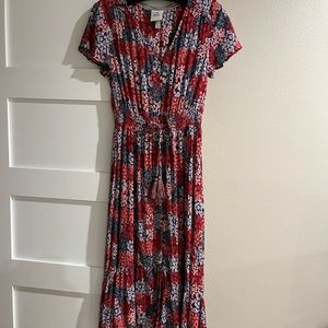 Knox Rose flutter short-sleeve floral dress